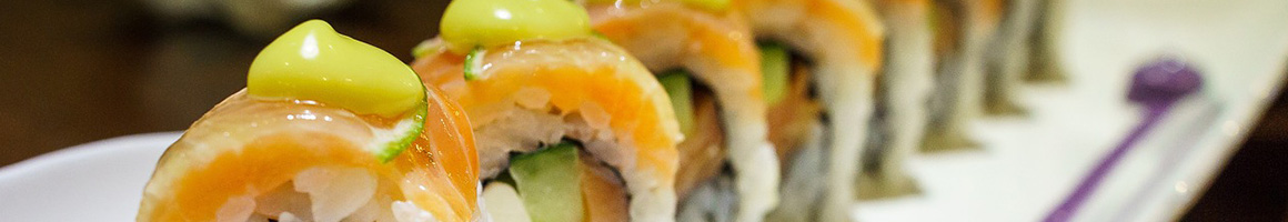 Eating Asian Fusion Sushi at Shogun Legends restaurant in Wall Township, NJ.